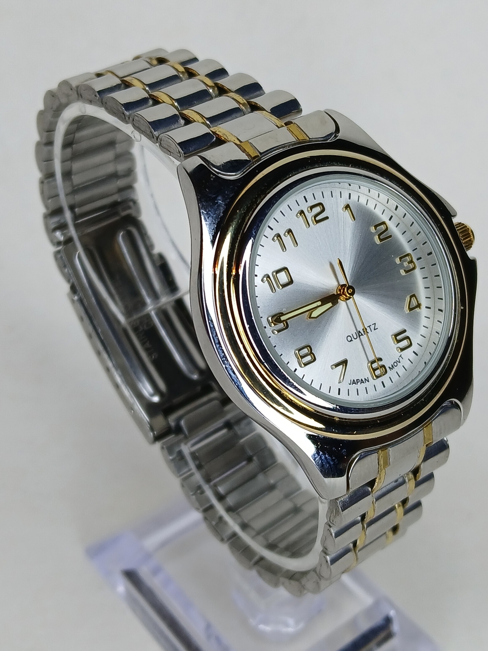 Puritan Watch PUR60473W Two Tone Silver Dial Gold Numbers Japan Movt